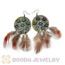 120 Pair Per Bag Multi Coloured Cheap Long Feather Earrings Wholesale