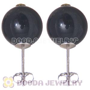 10mm Black Onyx Sterling Silver Stud Earrings Wholesale
