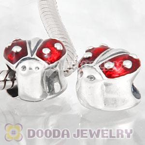 Antique 925 Sterling Silver European Ladybug Charms Beads Wholesale