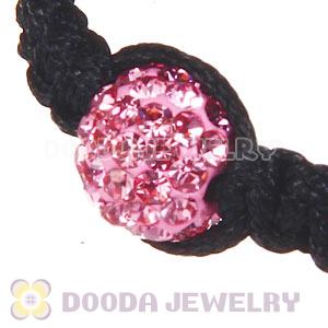 Wholesale On Sale Handmade Pave Pink Crystal Macrame Bracelets