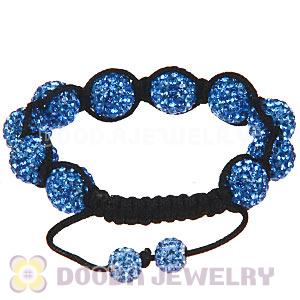 Wholesale On Sale Handmade Pave Blue Crystal TresorBeads Bracelets