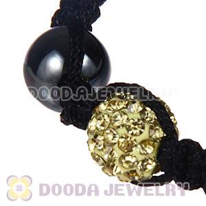 Wholesale On Sale Handmade Pave Yellow Crystal Macrame Bracelets