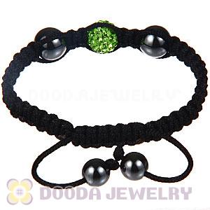 Wholesale On Sale Handmade Pave Green Crystal Macrame Bracelets