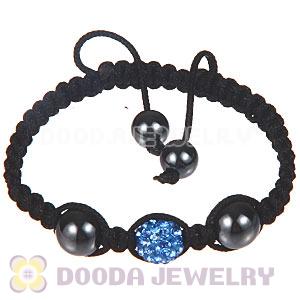 Wholesale On Sale Handmade Pave Blue Crystal Macrame Bracelets