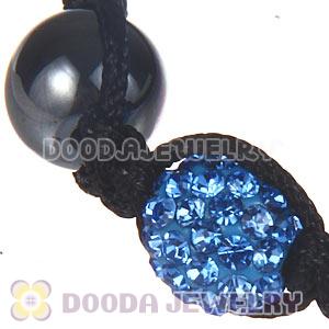 Wholesale On Sale Handmade Pave Blue Crystal Macrame Bracelets