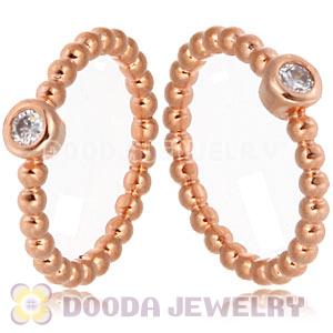 Rose Gold Plated Stackable Bubble Ring With Austrian Crystal Diamond