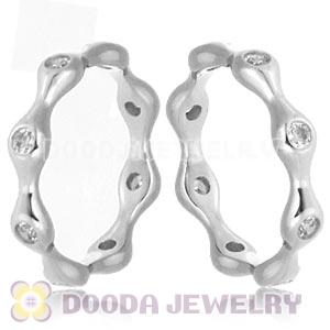 Platinum Plated Stackable Ring With Austrian Crystal Diamond