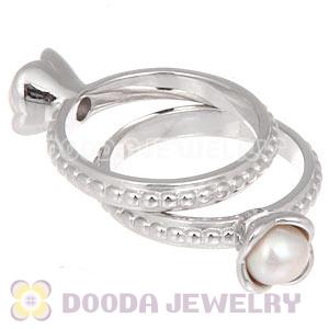 Platinum Plated Stackable Bloom Pearl Ring Wholesale