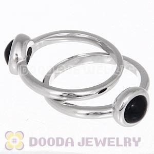 Platinum Plated Stackable Cabochon Pearl Ring Wholesale