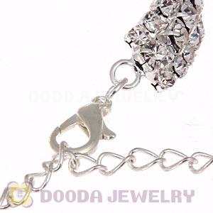 Silver Plated Alloy Crystal Bracelets Chain Wholesale With Lobster Clasp