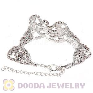 Silver Plated Alloy Crystal Bracelets Chain Wholesale With Lobster Clasp