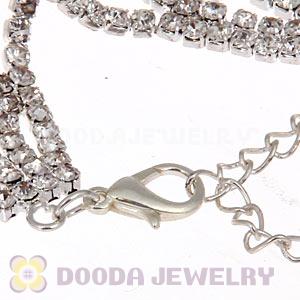 Silver Plated Alloy Crystal Bracelets Chain Wholesale With Lobster Clasp