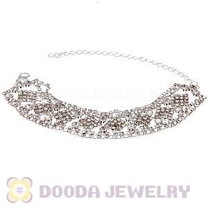 Silver Plated Alloy Crystal Bracelets Chain Wholesale With Lobster Clasp