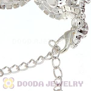 Silver Plated Alloy Crystal Bracelets Chain Wholesale With Lobster Clasp