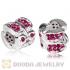Sterling Silver Flutter Sky Bead with Fuchsia Austrian Crystal