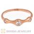 Rose Gold Plated Stackable Halo Ring With Austrian Crystal Diamond