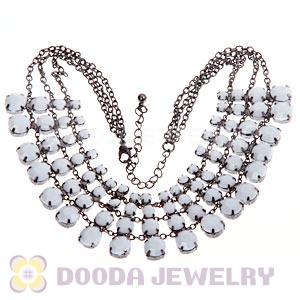 Chunky Chain Multilayer Resin Diamond Choker Collar Necklace Wholesale
