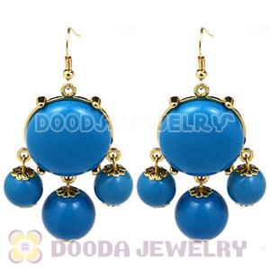 Fashion Gold Plated Blue Drop Bubble Earrings Wholesale