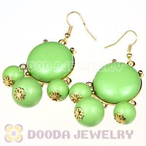 Fashion Gold Plated Drop Olivine Bubble Earrings Wholesale