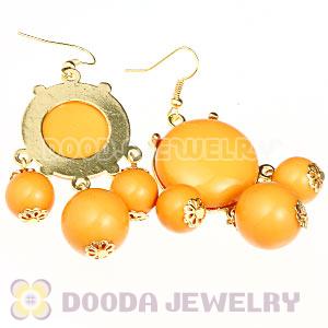 Fashion Gold Plated Drop Yolk Yellow Bubble Earrings Wholesale