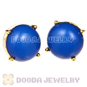 2012 Fashion Gold Plated Dark Blue Bubble Stud Earrings Wholesale