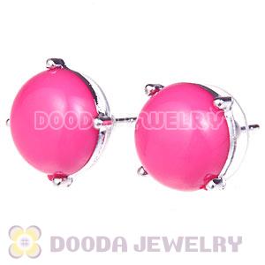 2012 Fashion Silver Plated Pink Bubble Stud Earrings Wholesale