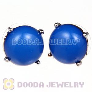 2012 Fashion Silver Plated Dark Blue Bubble Stud Earrings Wholesale