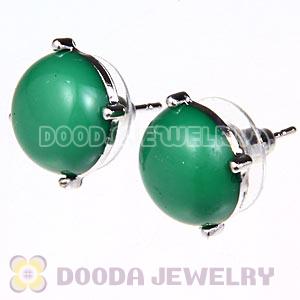 2012 Fashion Silver Plated Dark Green Bubble Stud Earrings Wholesale