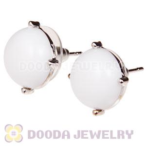 2012 Fashion Silver Plated White Bubble Stud Earrings Wholesale