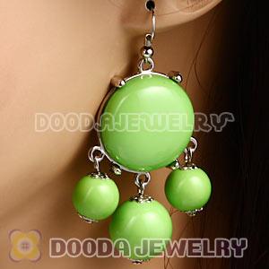 Fashion Silver Plated Drop Olivine Bubble Earrings Resin Wholesale
