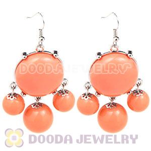 Fashion Silver Plated Drop Orange Bubble Earrings Resin Wholesale