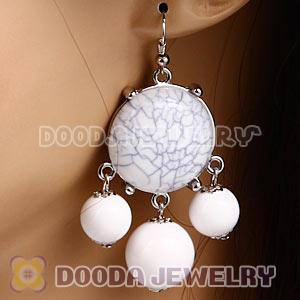 Fashion Silver Plated Drop White Bubble Earrings Turquoise Wholesale