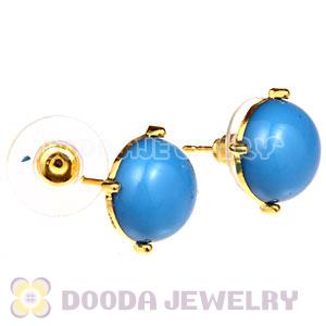 2012 Fashion Gold Plated Blue Bubble Stud Earrings Wholesale