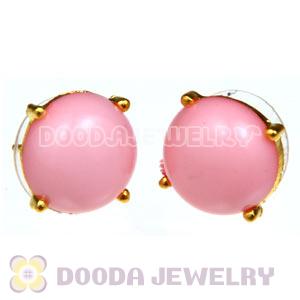 2012 Fashion Gold Plated Pink Bubble Stud Earrings Resin Wholesale