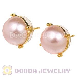 2012 Fashion Gold Plated Bubble Stud Earrings Pearl Wholesale