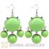 Fashion Silver Plated Drop Olivine Bubble Earrings Resin Wholesale