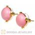 2012 Fashion Gold Plated Pink Bubble Stud Earrings Resin Wholesale