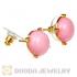 2012 Fashion Gold Plated Pink Bubble Stud Earrings Resin Wholesale