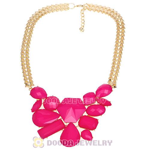 Chunky Chain Candy Resin Geometry Choker Bib Necklace Wholesale