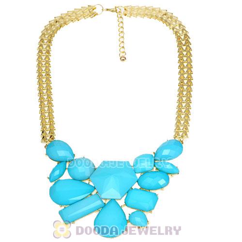 Chunky Chain Candy Resin Geometry Choker Bib Necklace Wholesale