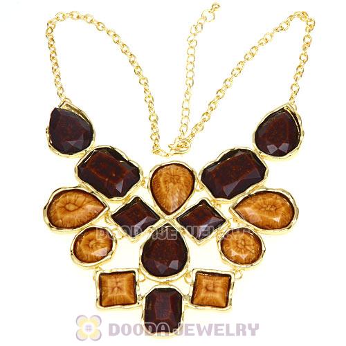 European Resin Turquoise Choker Bib Necklaces Wholesale