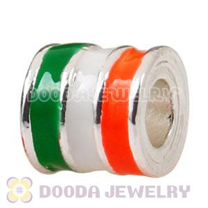 Silver Plated Enamel European Ireland Flag Charm Beads Wholesale 