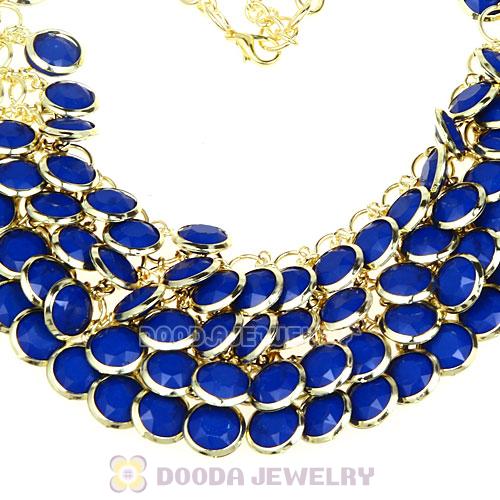 Dark Blue Chunky Multi Layers Bubble Bib Statement Necklace Wholesale