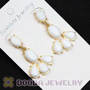 Fashion White Resin Plaza Athenee Chandelier Drop Earrings Wholesale