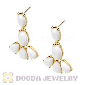 Fashion White Resin Plaza Athenee Chandelier Drop Earrings Wholesale