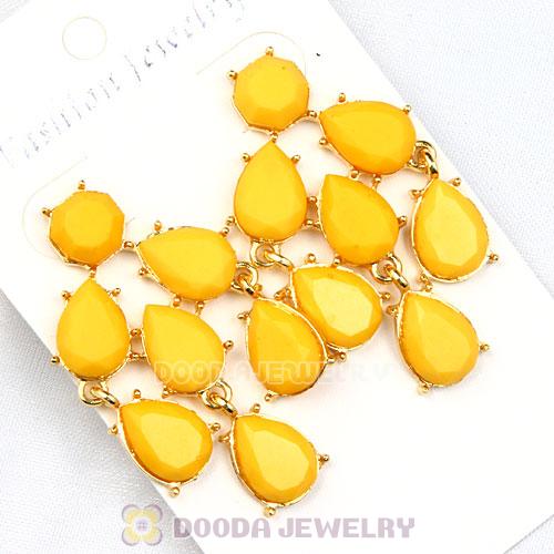 Fashion Yellow Resin Drop Chandelier Bubble Earrings Wholesale