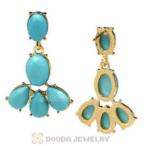 Fashion Turquoise Resin Plaza Athenee Chandelier Drop Earrings Wholesale