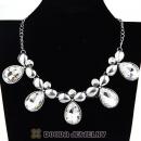 Retro Vintage Resin Rhinestone Crystal FlowerDrop Choker Bib Necklace