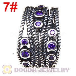 European Sterling Silver Hidden Romance Ring With Violet Zircon Wholesale