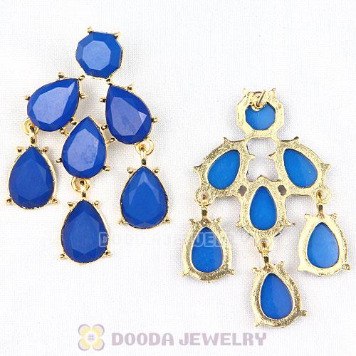Fashion Dark Blue Resin Drop Chandelier Bubble Earrings Wholesale